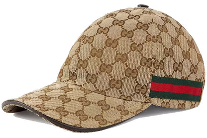 Casquette en toile beige GG